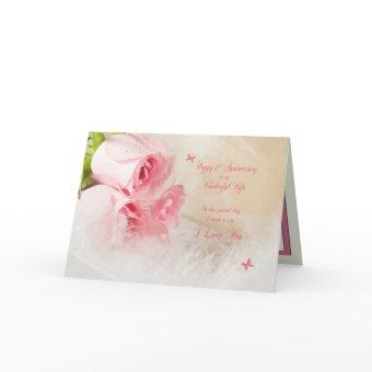 1st Wedding anniversary for wife with roses Card