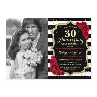 30th Anniversary with Photo - Gold Black Red