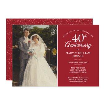 40th Anniversary Wedding Photo Ruby Confetti