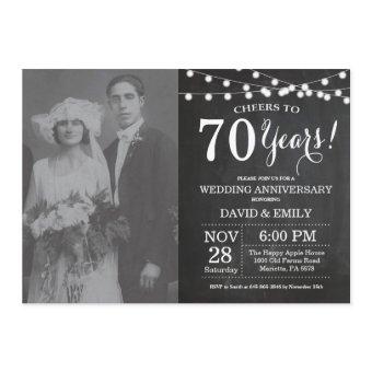 70th Wedding Anniversary Chalkboard Photo