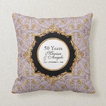 Black Tie Elegance 2, Golden Wedding Anniversary Throw Pillow