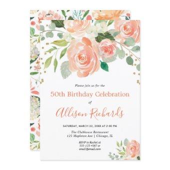 Floral watercolor elegant adult birthday party