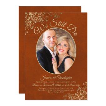We Still Do Rust Orange & Gold Wedding Vow Renewal